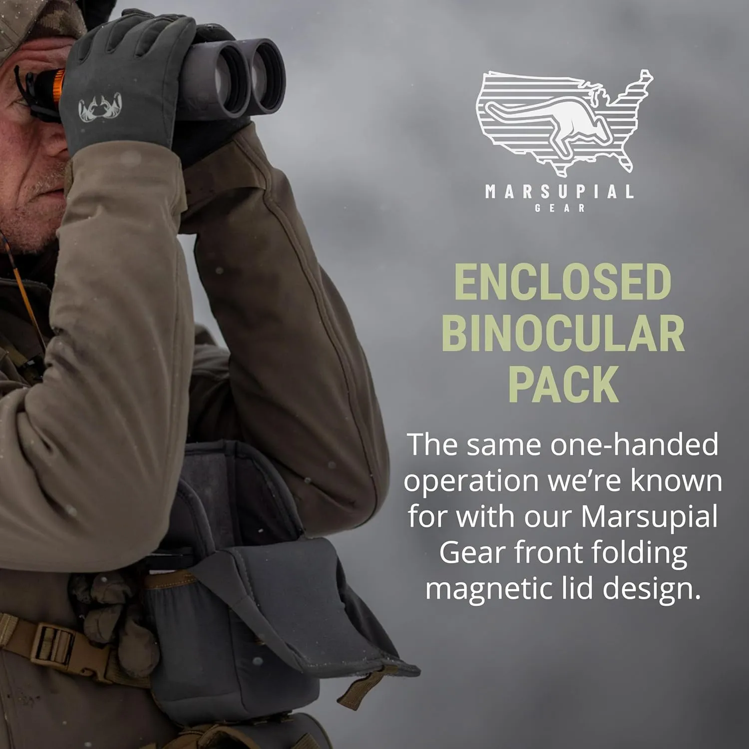 Marsupial Gear Enclosed Binocular Pack, Blaze, Medium