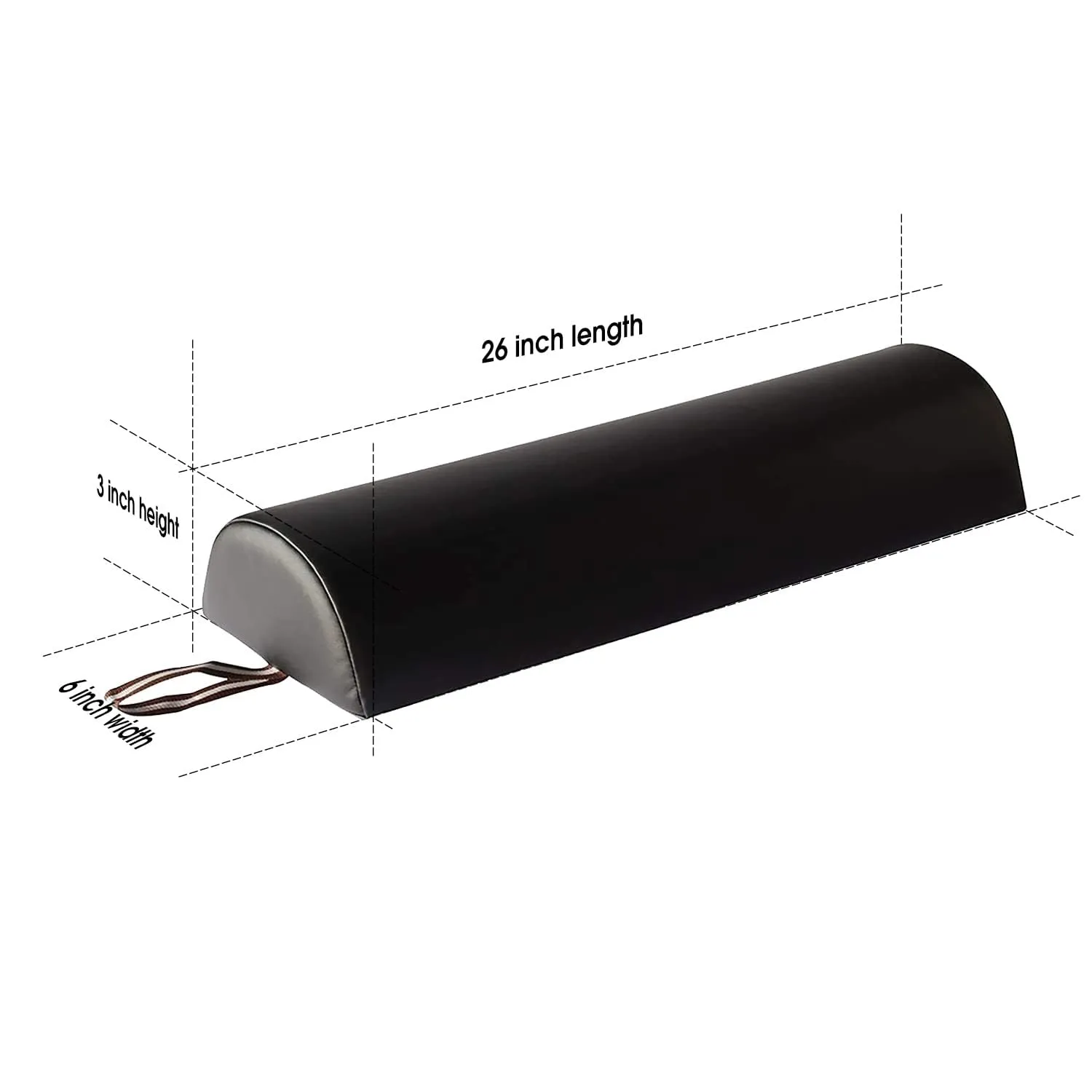 Master Massage Equipment Table Bolster Pillow Cushion Pad Memory Foam for Massage,Spa,Beauty,Tattoo Bed (Black)
