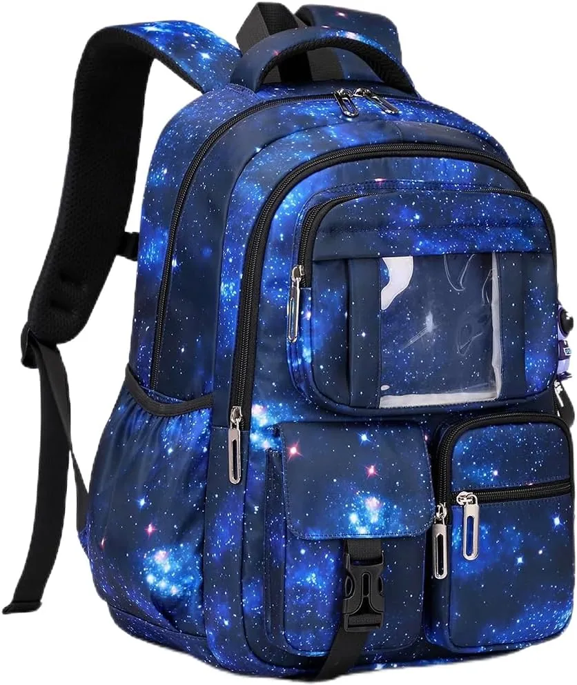 MATMO Multi-Pocket Girls Boys School Backpack Kids Student Bookbag Travel Daypack (Royal Blue)