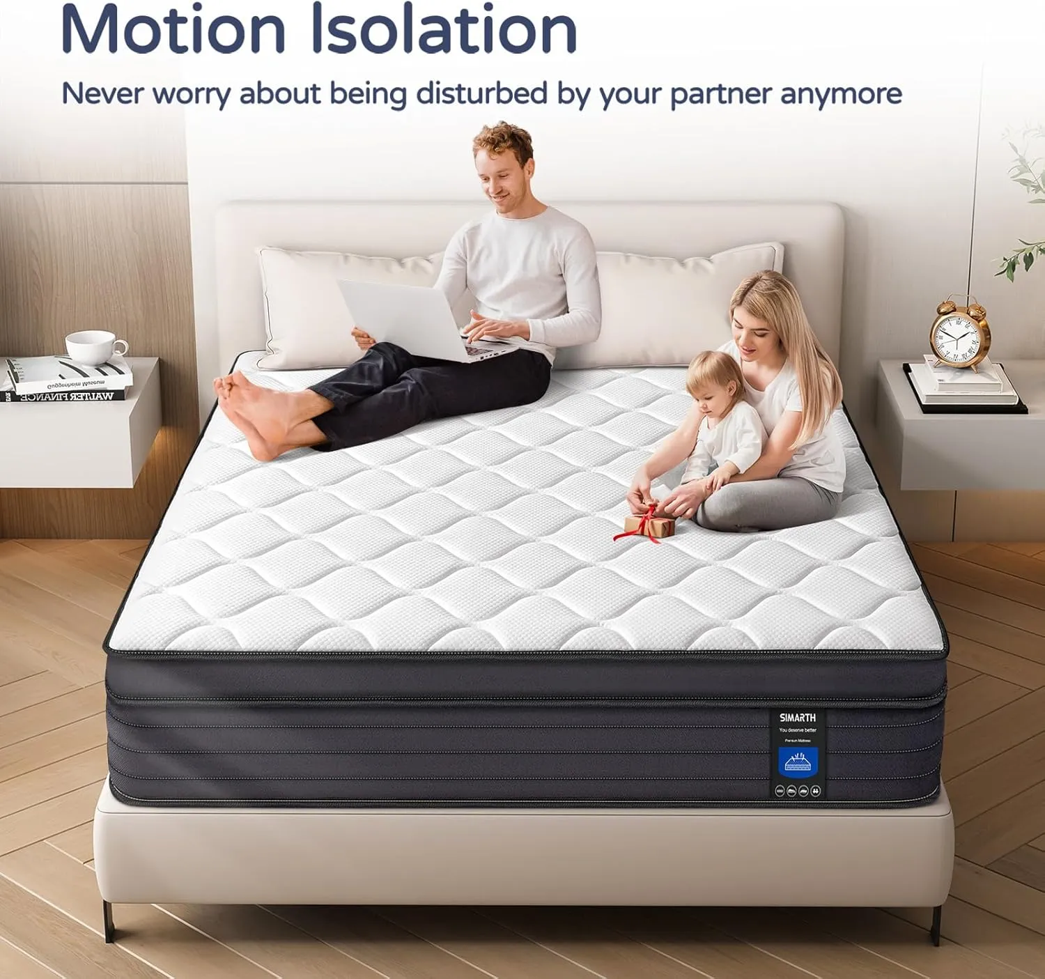 Mattress Memory Foam Hybrid Mattress with Motion Isolation and Pressure Relief, Strong Edge Support, Pocket Spring Queen Size Mattres in a Box (10 Inch, Queen)