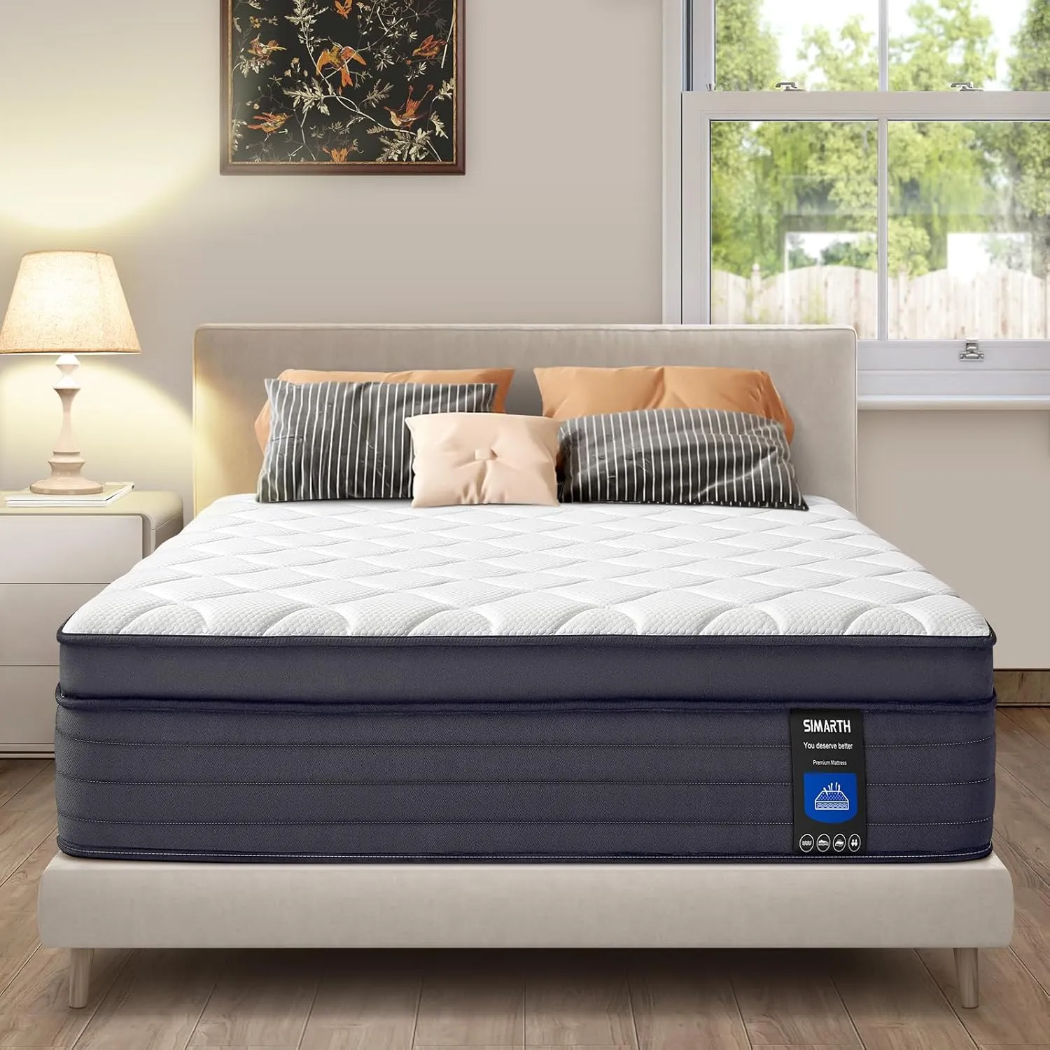 Mattress Memory Foam Hybrid Mattress with Motion Isolation and Pressure Relief, Strong Edge Support, Pocket Spring Queen Size Mattres in a Box (10 Inch, Queen)