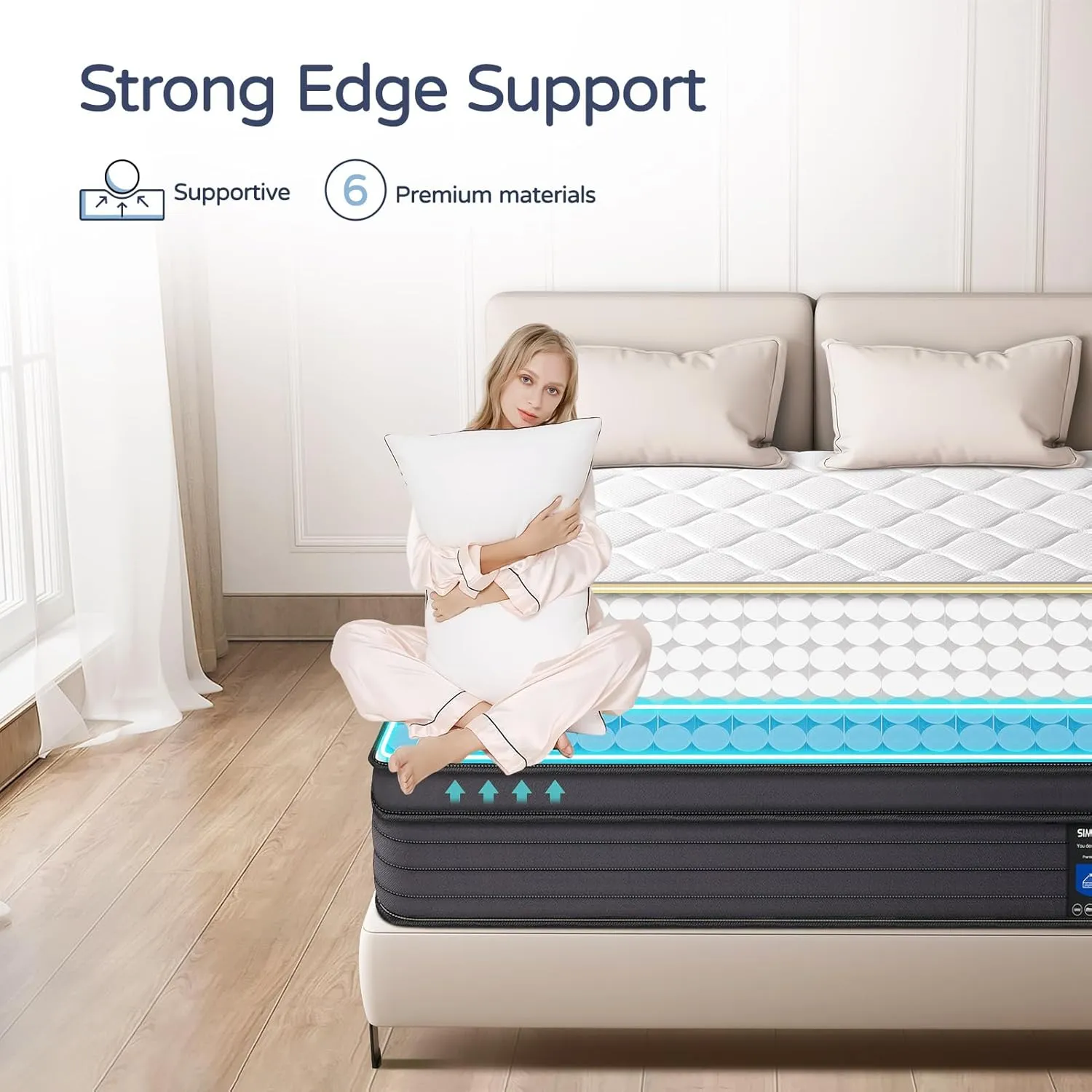 Mattress Memory Foam Hybrid Mattress with Motion Isolation and Pressure Relief, Strong Edge Support, Pocket Spring Queen Size Mattres in a Box (10 Inch, Queen)