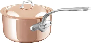 Mauviel M’6S 6-Ply Polished Copper & Stainless Steel Sauce Pan With Lid, And Cast Stainless Steel Handle, Suitable For All Types Of Stoves, 0.8-qt, Made In France