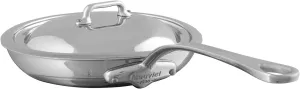 Mauviel M'Cook 5-Ply Polished Stainless Steel Frying Pan With Cast Stainless Steel Handle and Lid, 11-in, Made In France