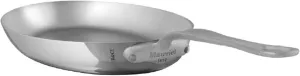 Mauviel M'Cook SB 5-Ply Polished Stainless Steel Oval Frying Pan With Brushed Cast Stainless Steel Handle, 13.5 x 9.1-in, Made In France