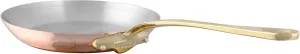Mauviel M'Heritage 150 B 1.5mm Polished Copper & Stainless Steel Frying Pan With Brass Handles, 7.9-in, Made in France