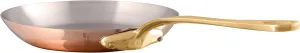Mauviel M'Heritage 200 B 2mm Polished Copper & Stainless Steel Frying Pan With Brass Handles, 10.24-in, Made In France