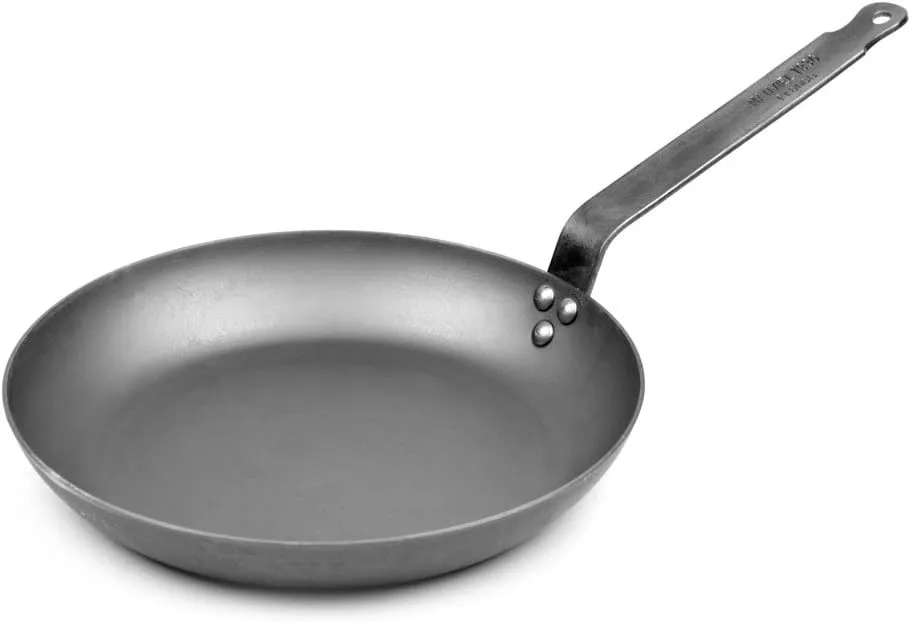 Mauviel M'Steel Black Carbon Natural Nonstick Frying Pan With Iron Handle, 12.6-in, Suitable For All Cooking Surfaces, Made in France