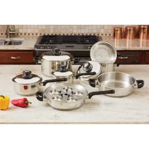 Maxam Stainless Steel T304 Waterless Cookware 17 Piece Set KT172