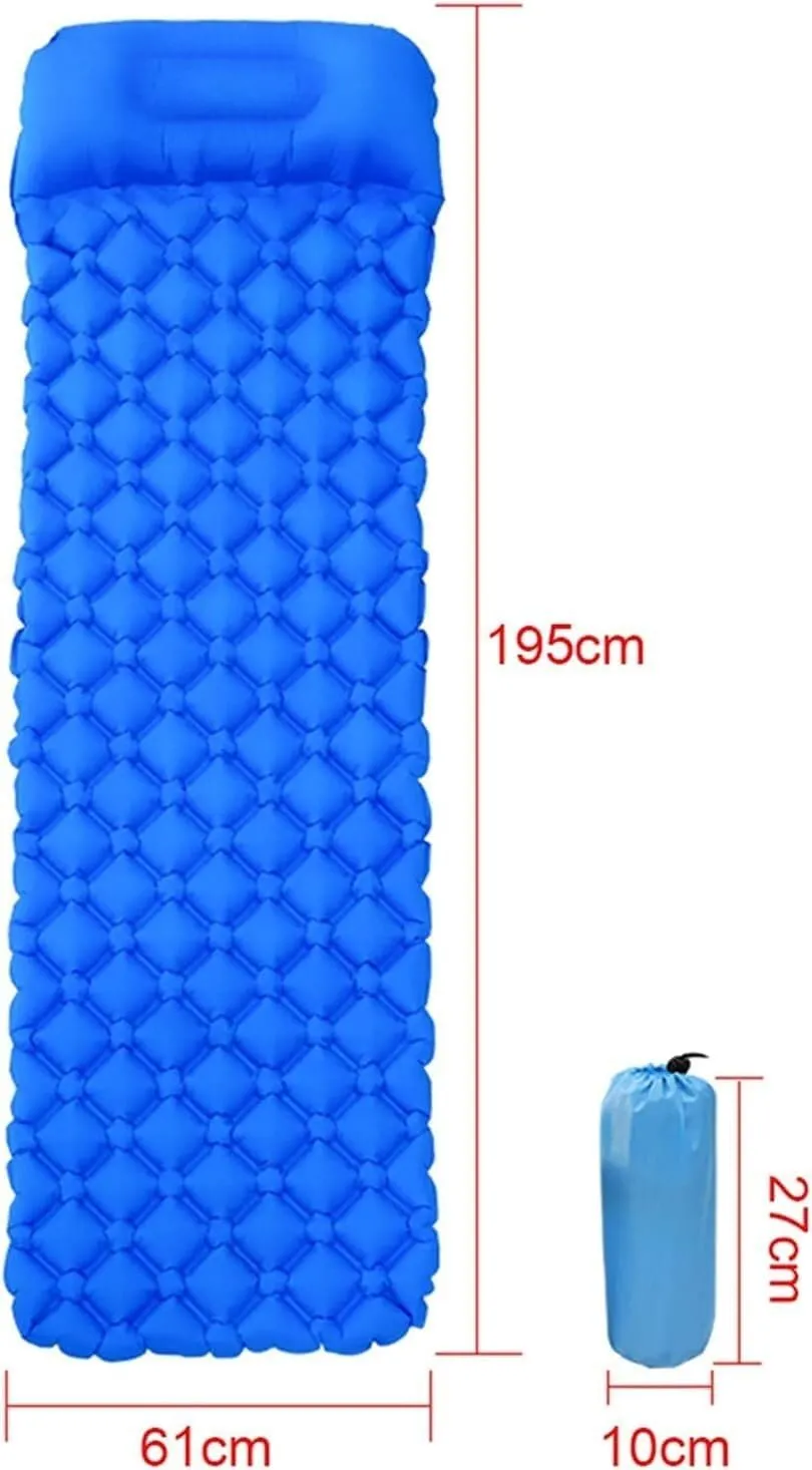 MDybf Air Mattress Tent Inflatable Outdoor Camping Moisture-Proof Sleeping Mat W/Bag Camping Portable (Color : Navy Blue)