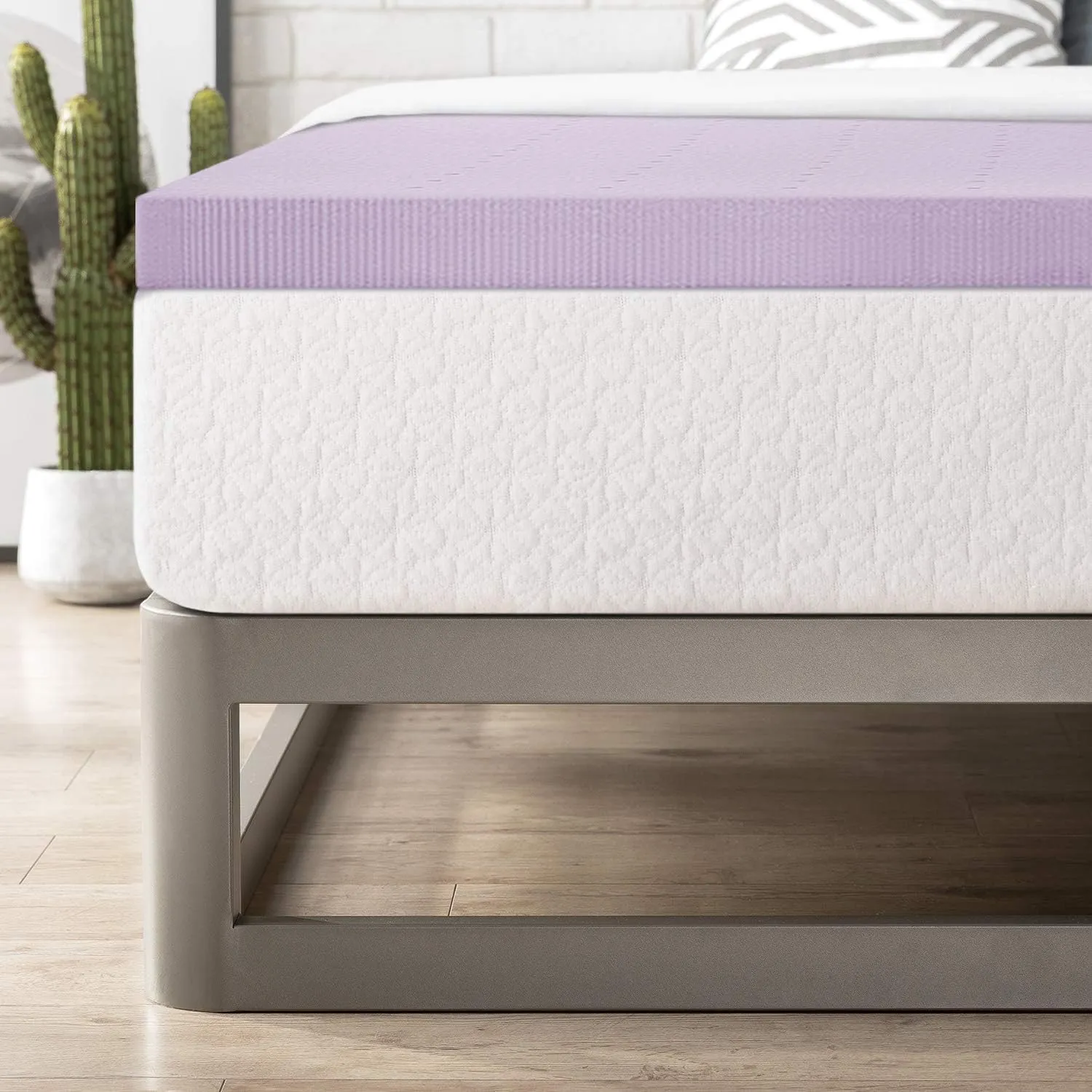 Mellow 2 Inch Ventilated Memory Foam Mattress Topper, Soothing Lavender Infusion, CertiPUR-US Certified, Full