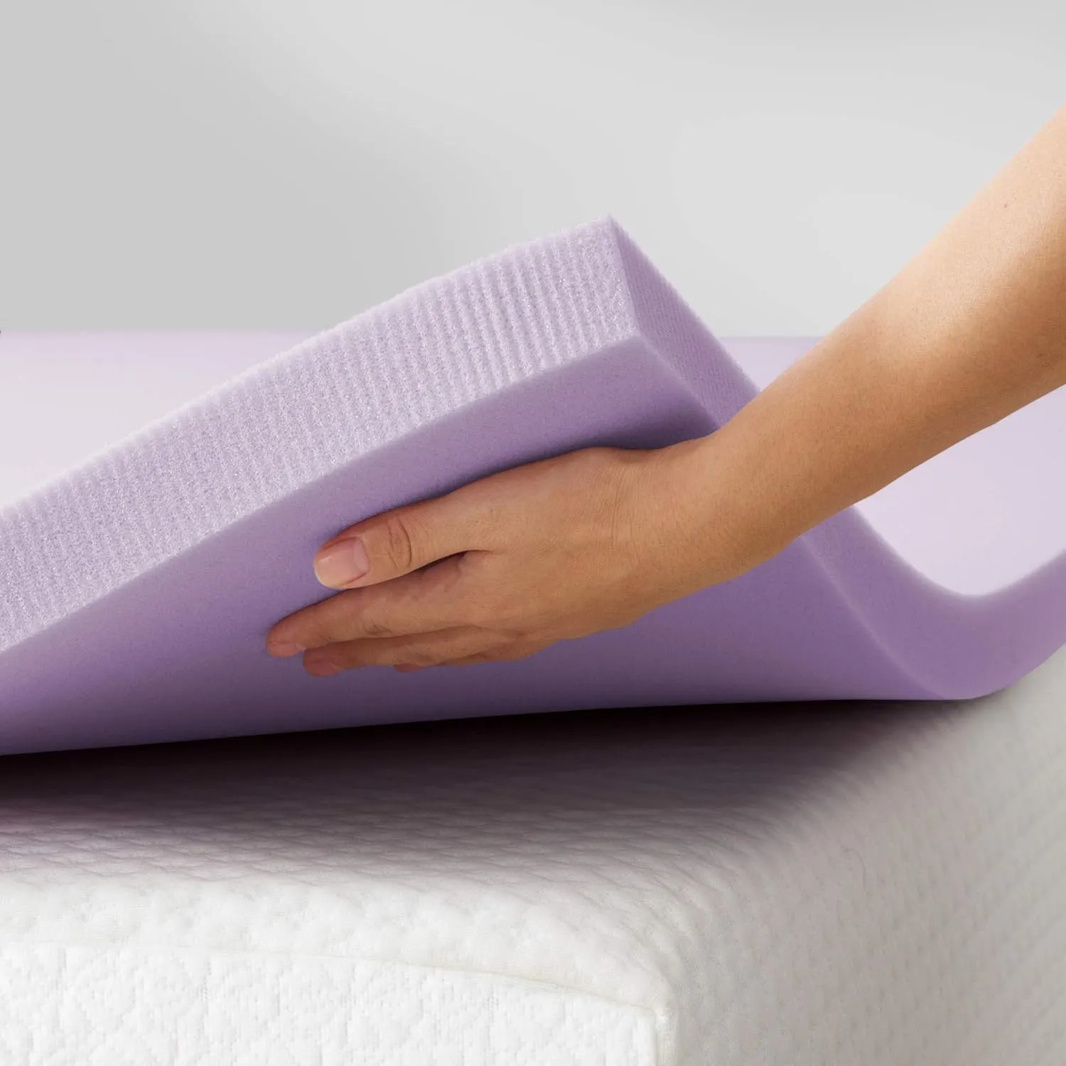 Mellow 2 Inch Ventilated Memory Foam Mattress Topper, Soothing Lavender Infusion, CertiPUR-US Certified, Full