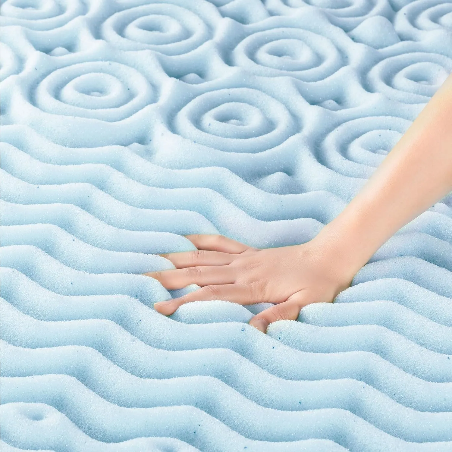 Mellow 4 Inch 5-Zone Memory Foam Mattress Topper, Cooling Gel Infusion, Queen