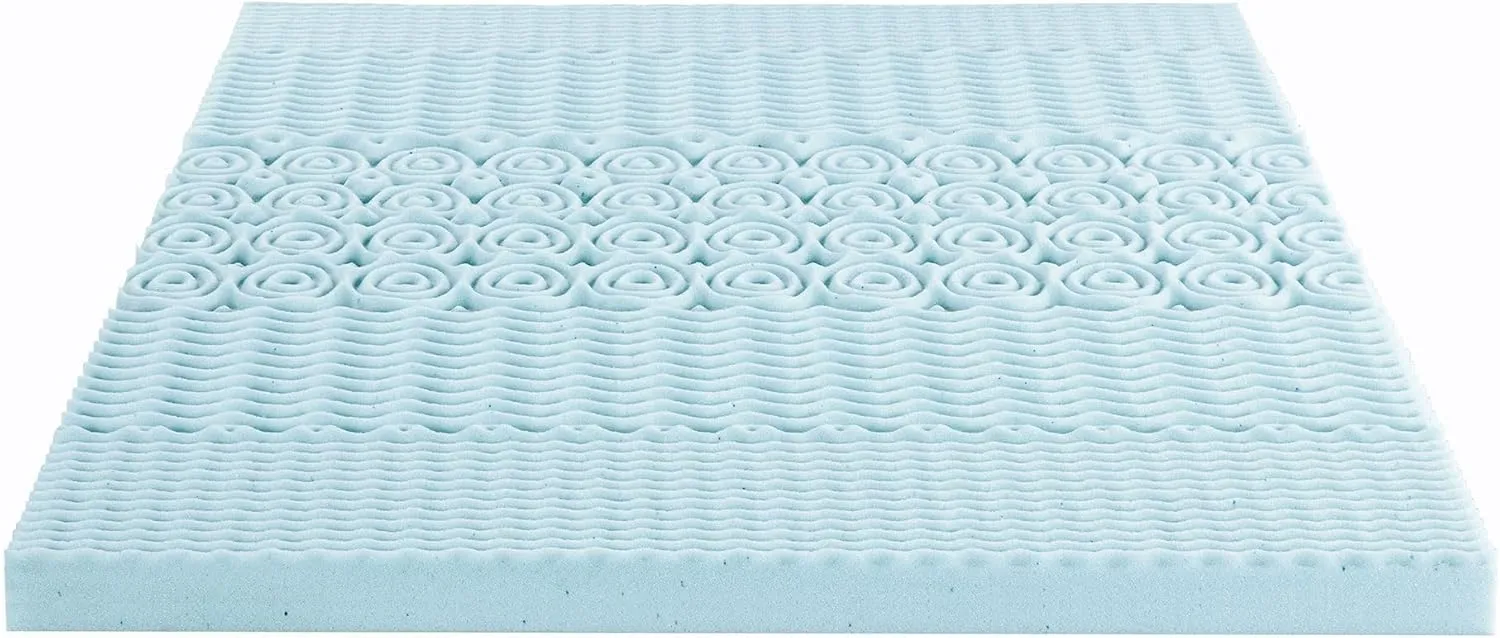 Mellow 4 Inch 5-Zone Memory Foam Mattress Topper, Cooling Gel Infusion, Queen