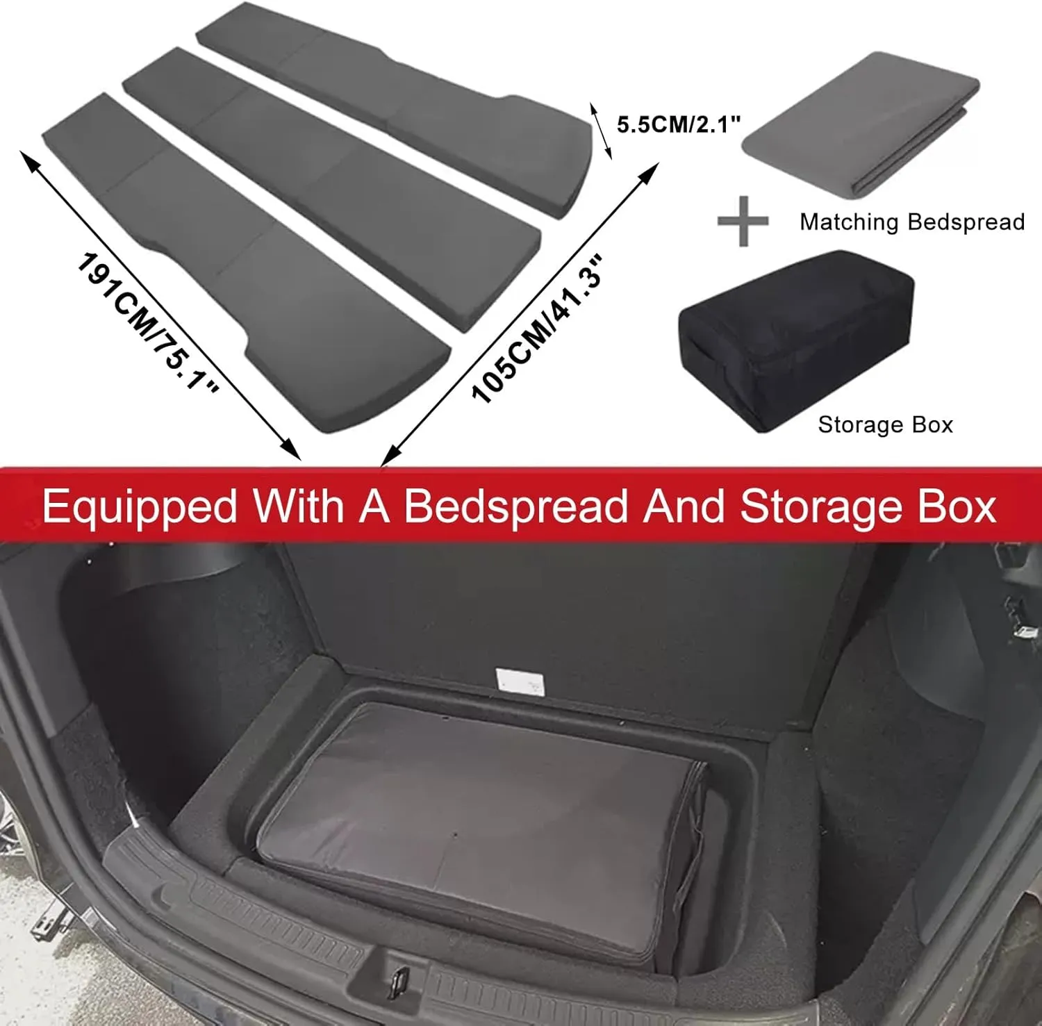 Memory Foam Camping Mattress, Portable Travel Car Camping Floor Mattress & Mattress Sleeping Pad for Sleepover Travel Bed
