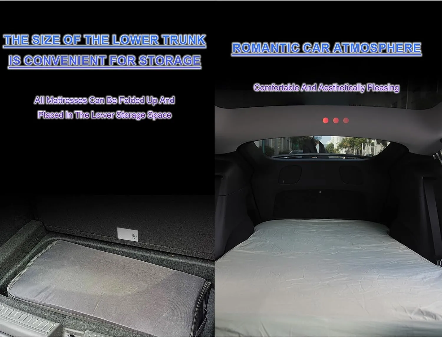 Memory Foam Camping Mattress, Portable Travel Car Camping Floor Mattress & Mattress Sleeping Pad for Sleepover Travel Bed