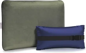 Memory Foam Camping Pillow -Compact Firm Supportive Compressible Travel Pillow, Contoured Support, Breathable Cover, Lightweight Easy-to-Carry for Backpacking, Airplane,Car