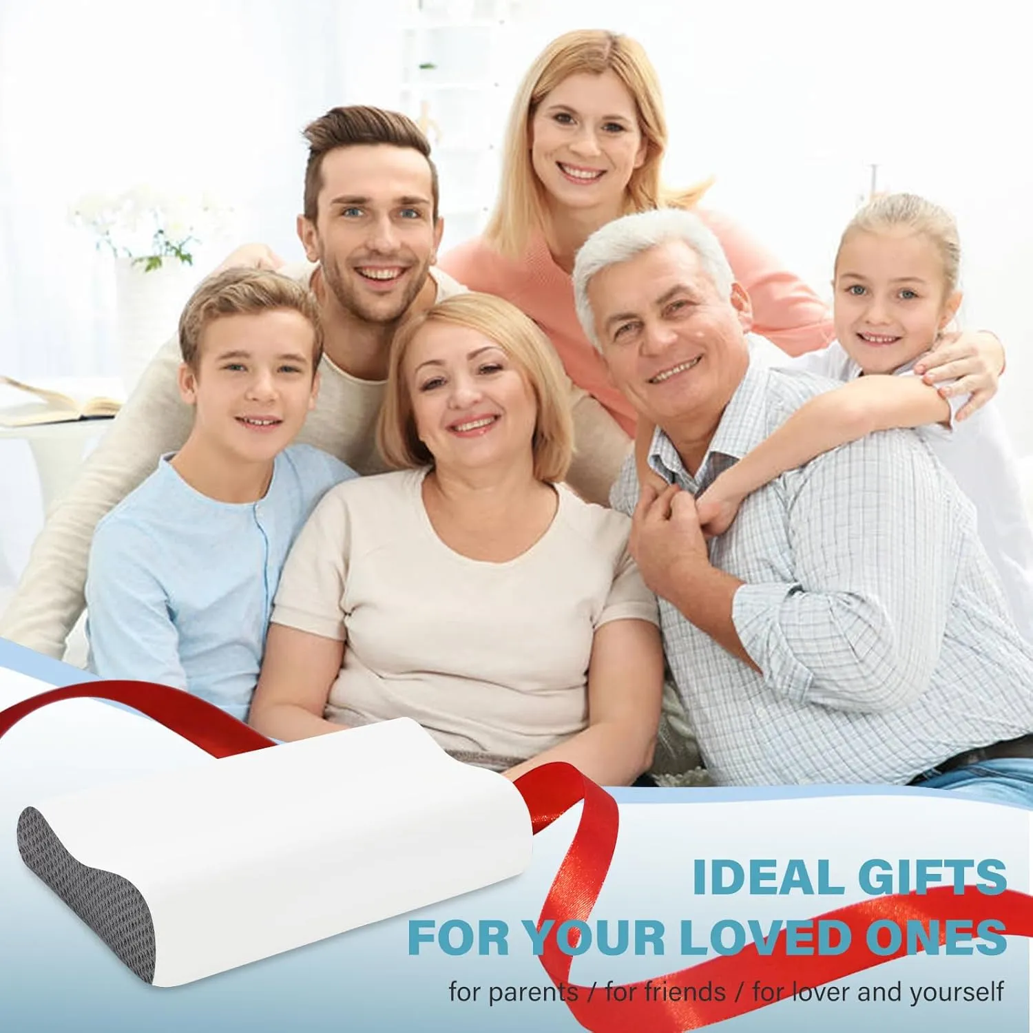 Memory Foam Cooling Bed Pillows for Sleeping, Ergonomic Cervical Pillow for Neck and Shoulder Pain Relief, Adjustable Cold Pillow with Pillowcase,Grey