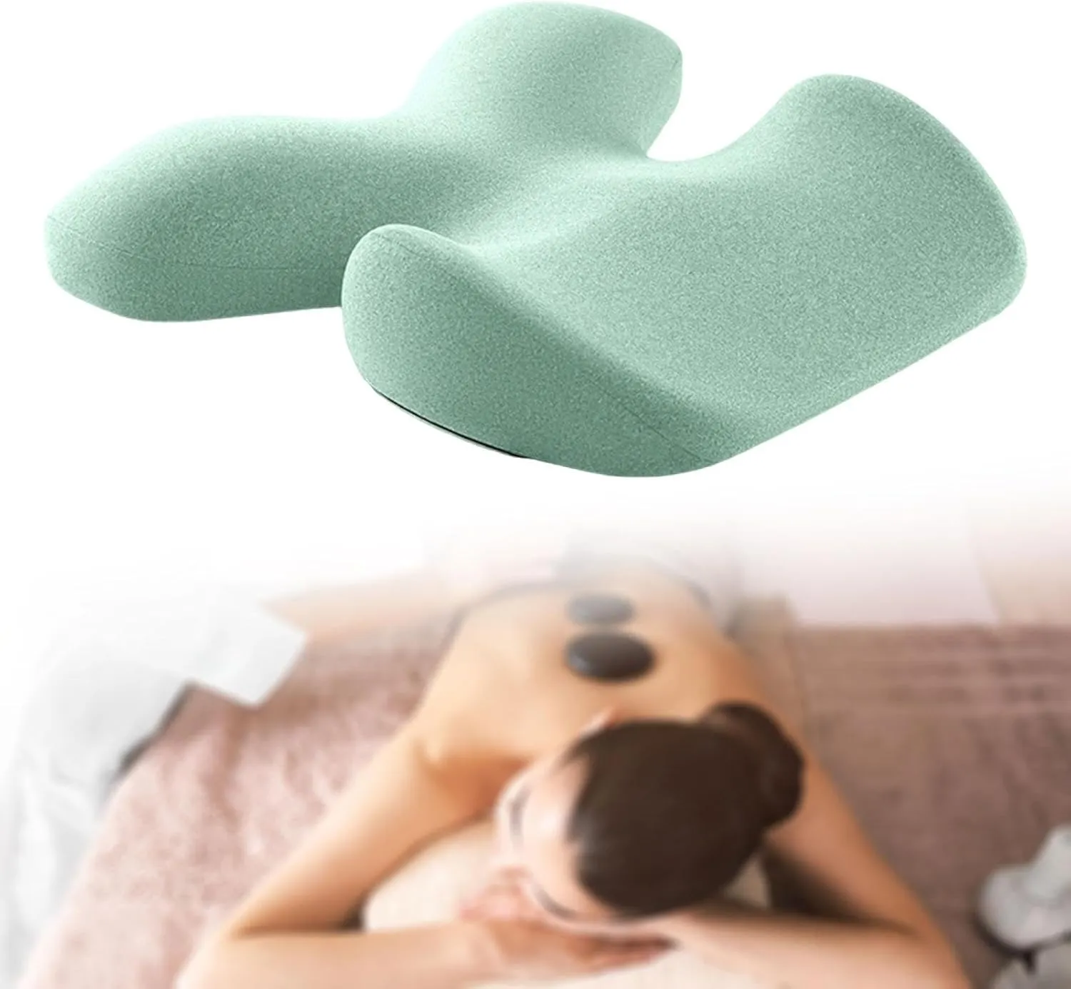 Memory Foam Massage Table Breast Pillow Comfortable Multifunctional Beauty Salon Support Pillow for Beauty SPA Relaxing Home, Green