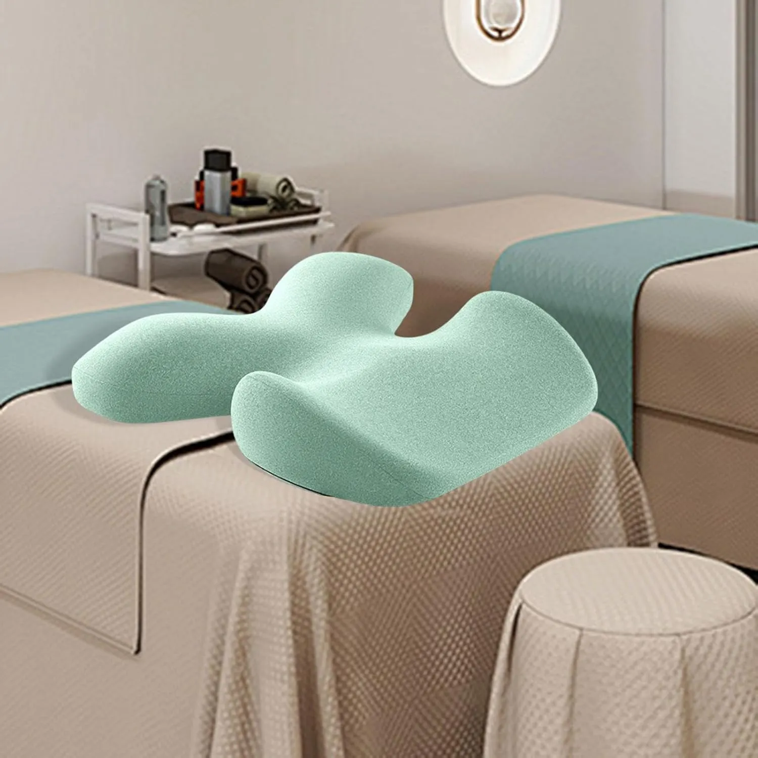 Memory Foam Massage Table Breast Pillow Comfortable Multifunctional Beauty Salon Support Pillow for Beauty SPA Relaxing Home, Green