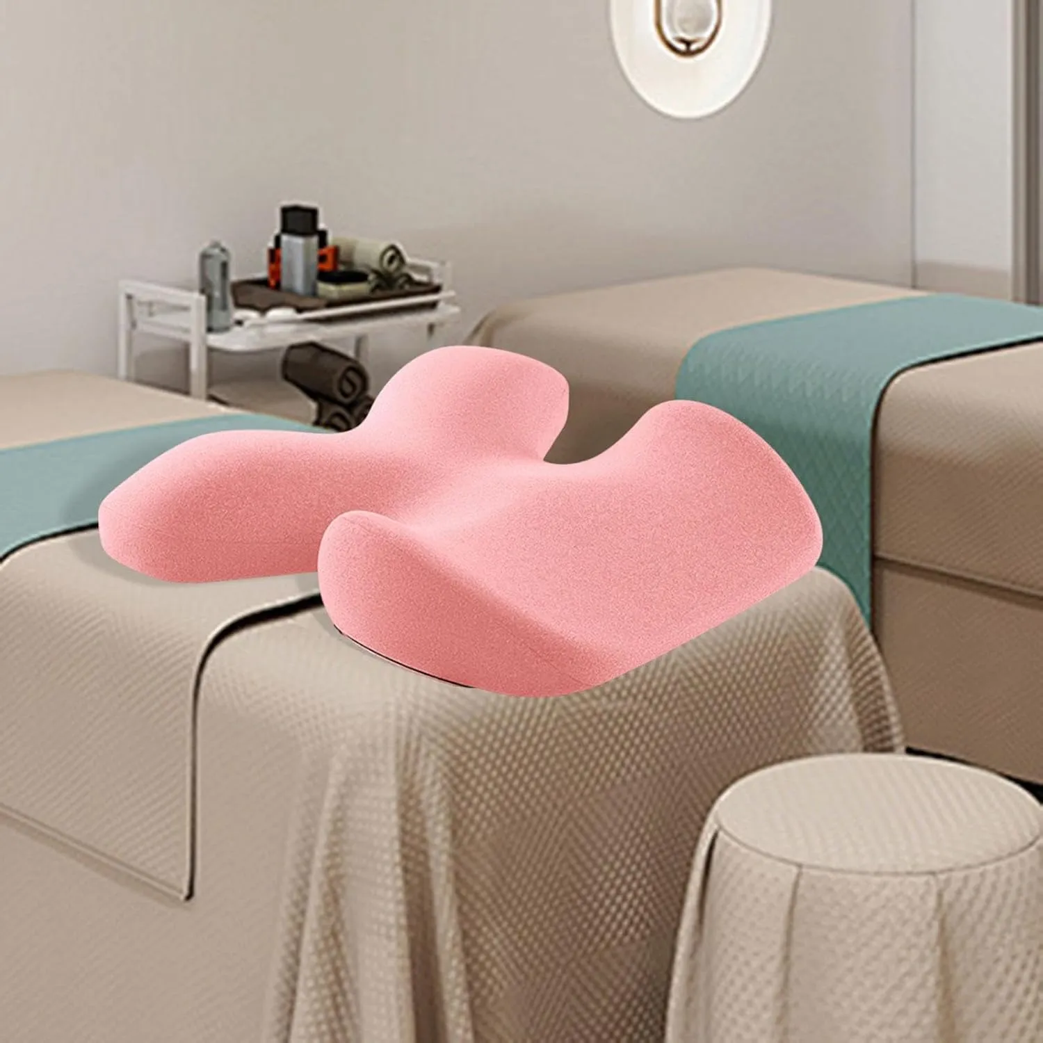 Memory Foam Massage Table Breast Pillow Comfortable Multifunctional Beauty Salon Support Pillow for Beauty SPA Relaxing Home, Pink