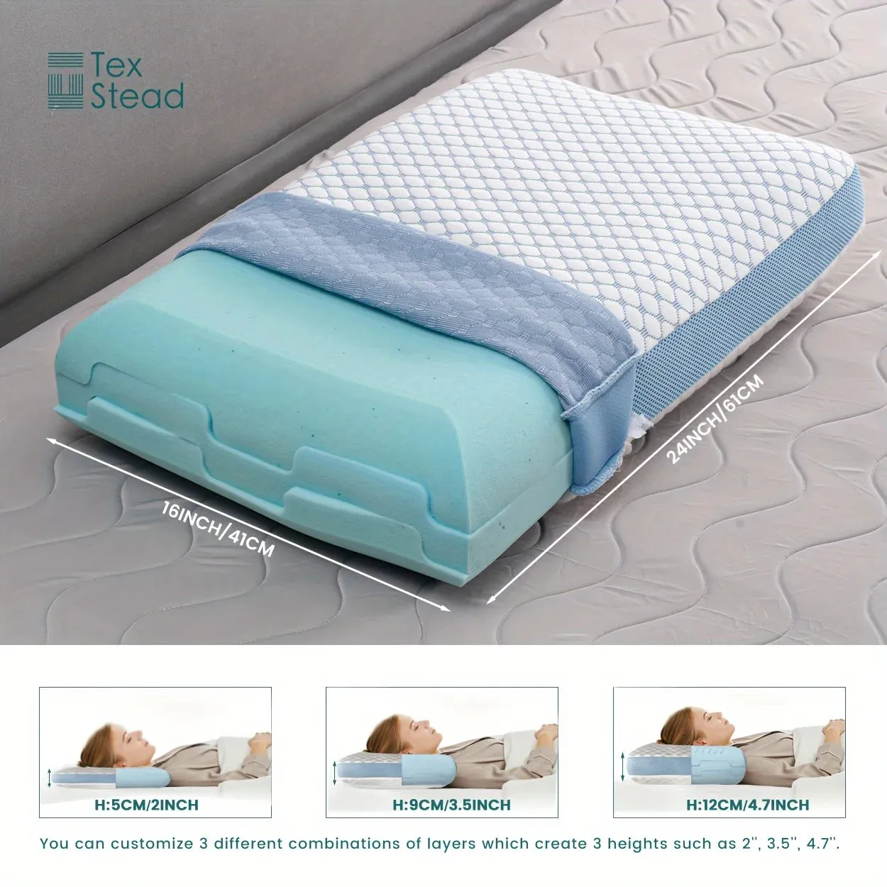 Memory Foam Neck Pillow | Firm Cooling Support for Pain