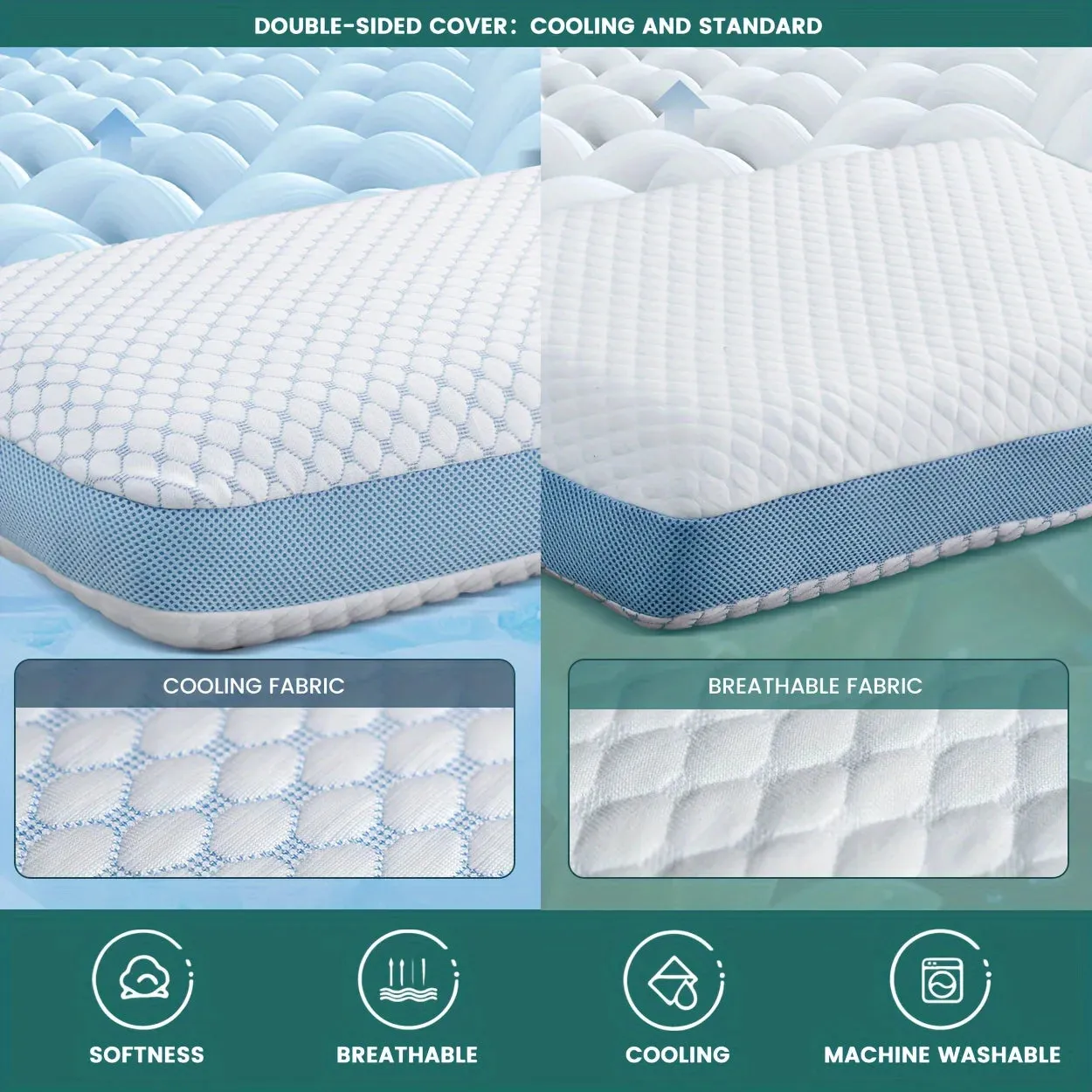 Memory Foam Neck Pillow | Firm Cooling Support for Pain