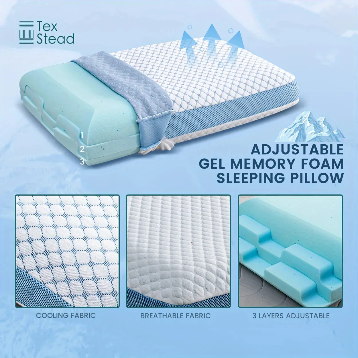 Memory Foam Neck Pillow | Firm Cooling Support for Pain