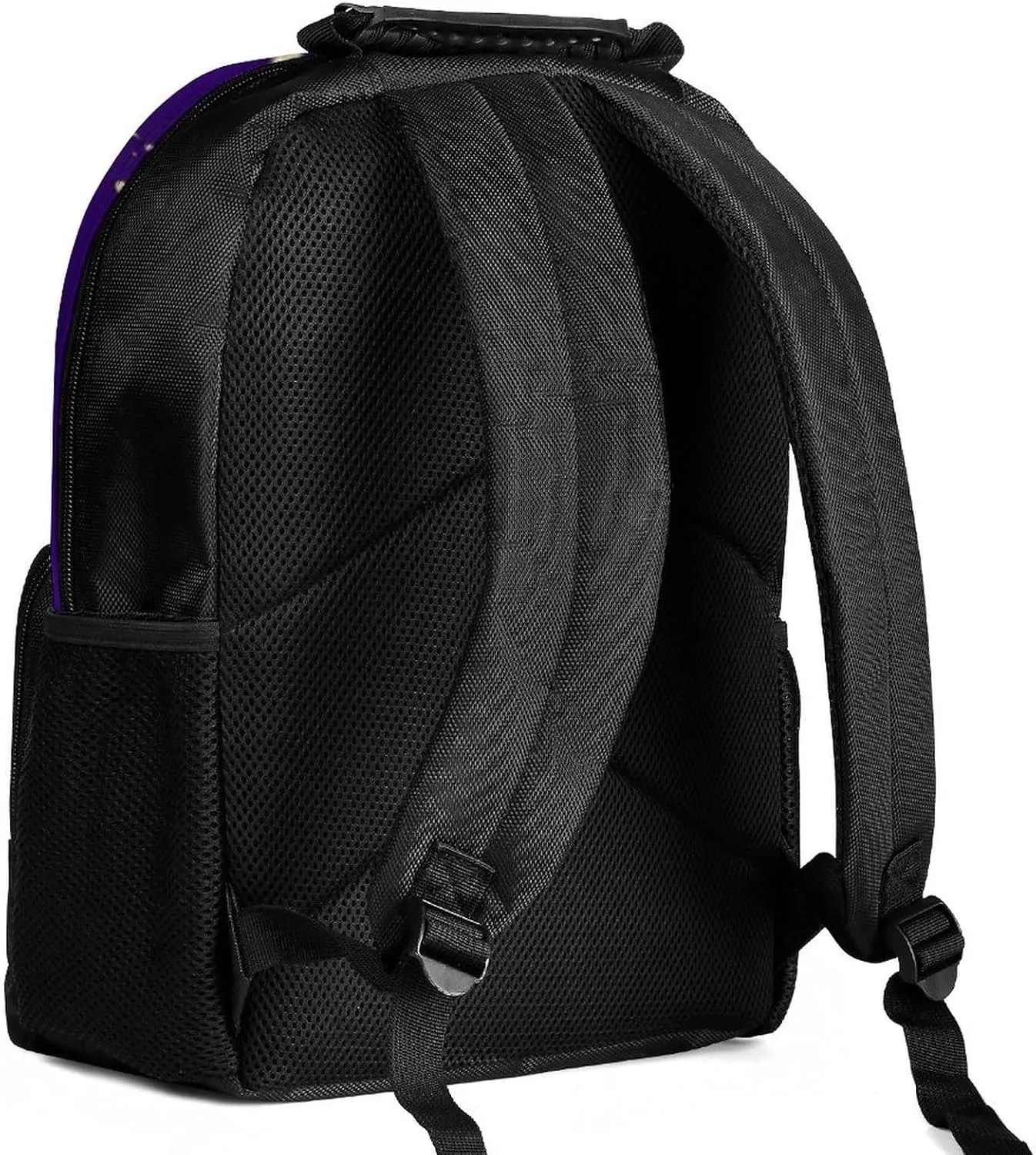 Men Women Polyester Moon Phase Space Tree Art Daypack Big Capacity Shoulder Bag With Smooth Zippers for Hiking Work Walking Cycling