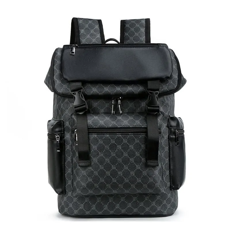 Men's Plaid Oxford Backpack – Shark Face Design