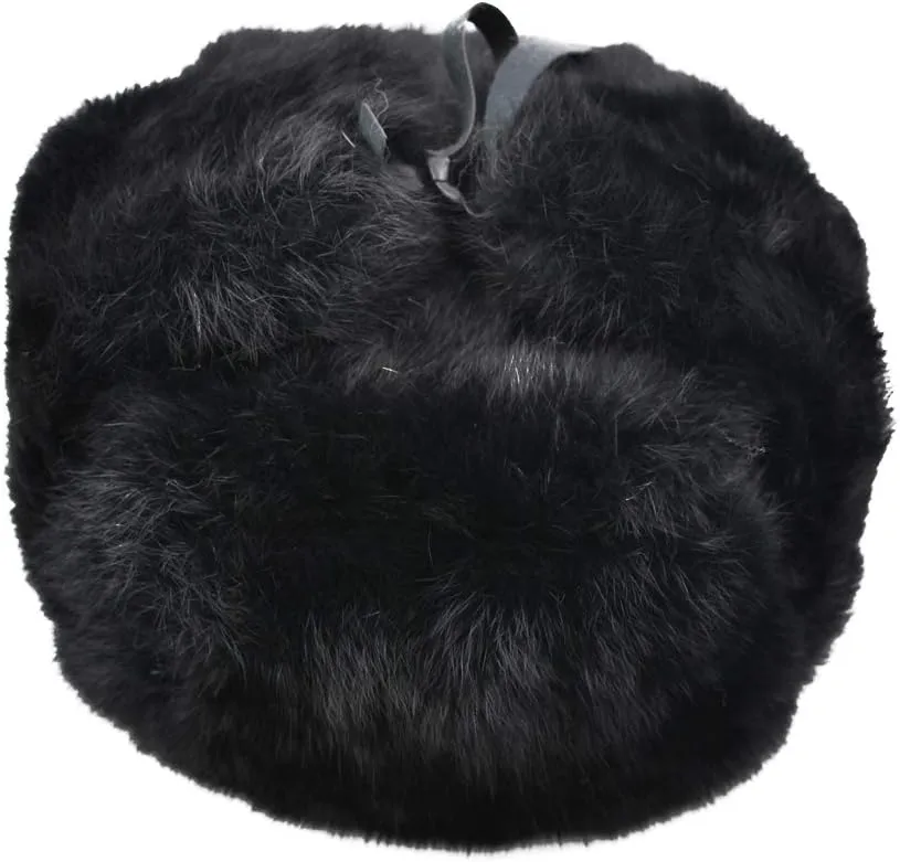 Mens Winter Real Rabbit Fur Aviator Hat Russian Ushanka Earflap Trapper Hats