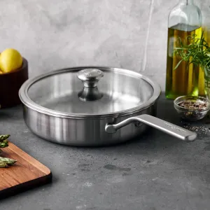Merten & Stork - Stainless Steel Sauté Pan with Lid, 3.5 Quart