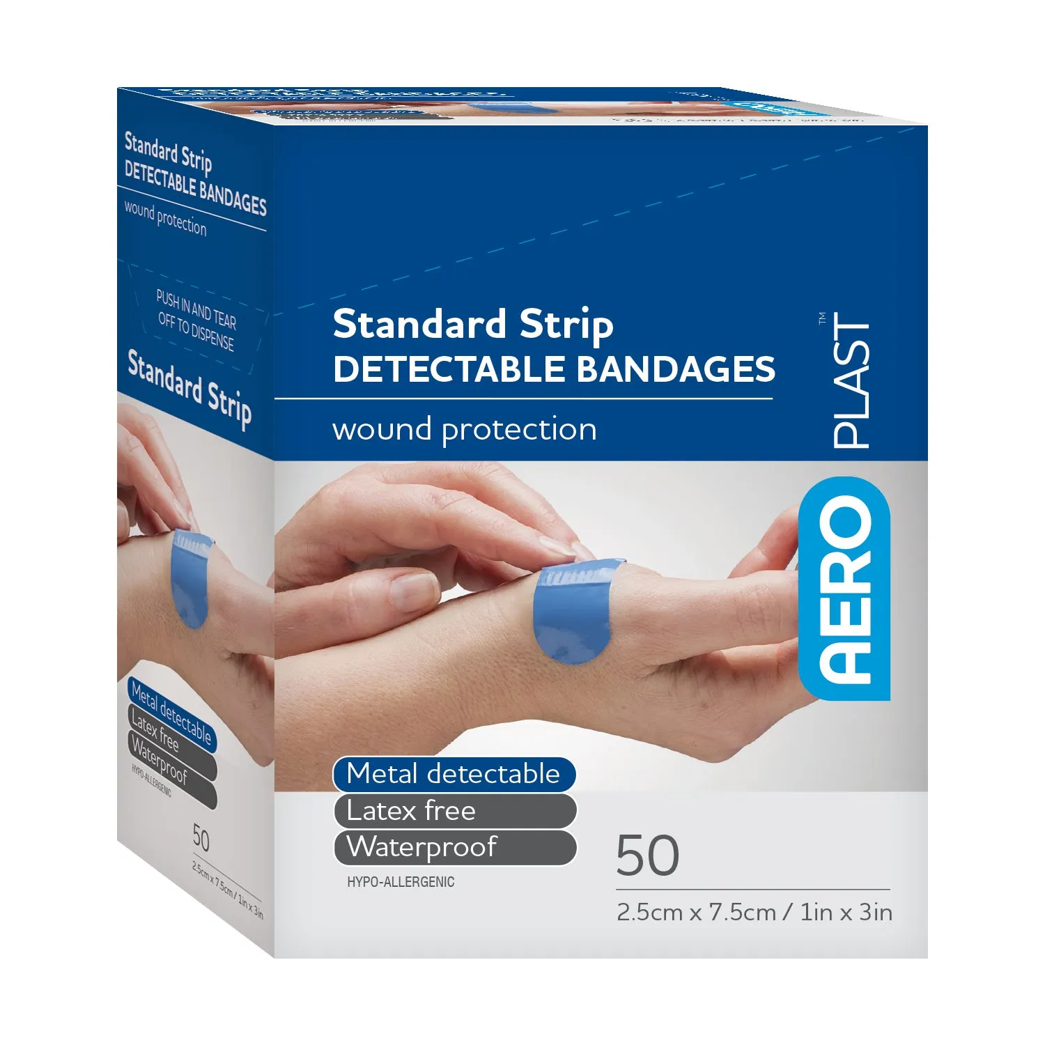 Metal Detectable Band-Aid Strip, 1" x 3" (50/box)