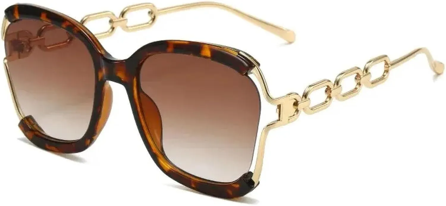 Metal Hollow-out Chain Leg Sunglasses Fashion Trend Street Catwalk Sunglasses