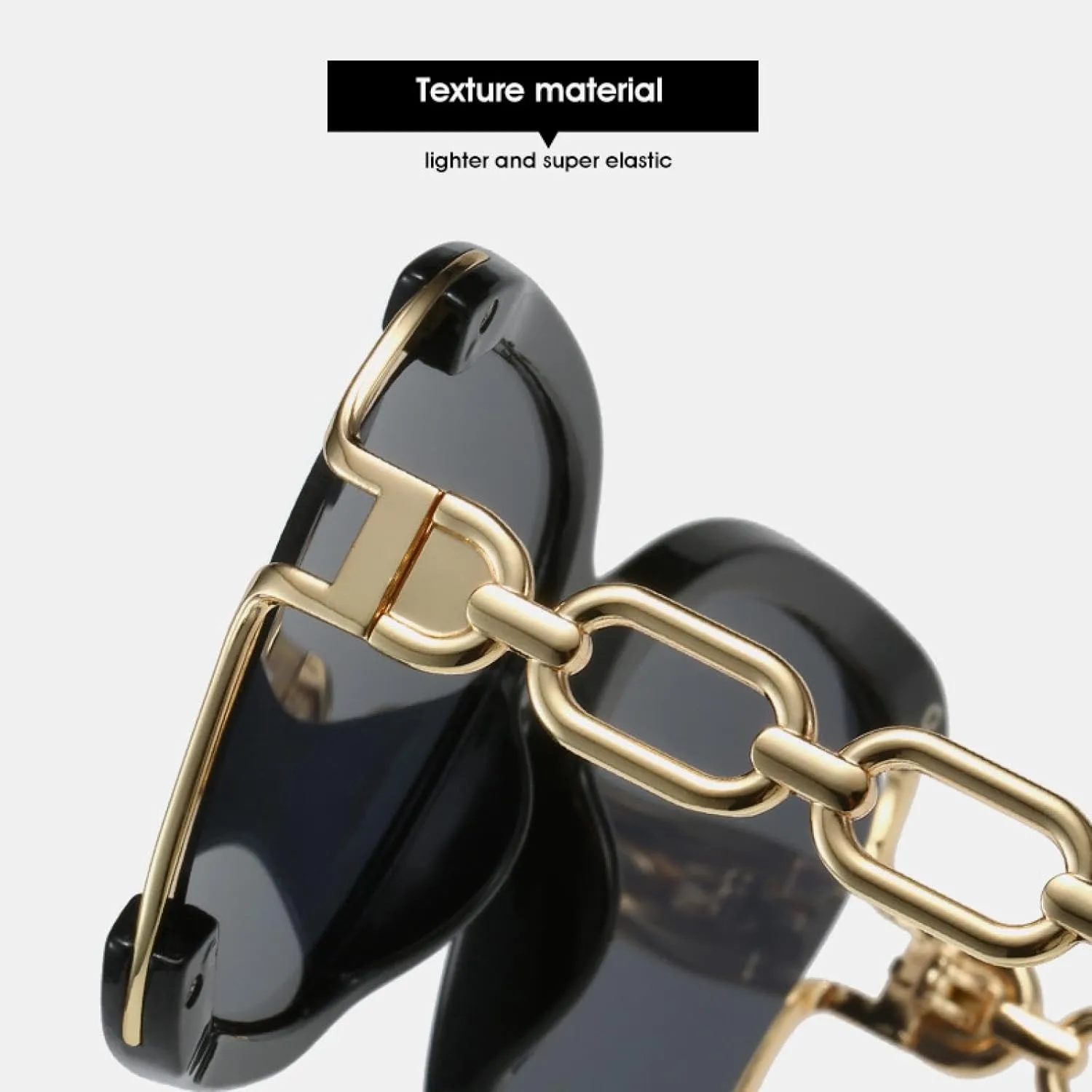 Metal Hollow-out Chain Leg Sunglasses Fashion Trend Street Catwalk Sunglasses
