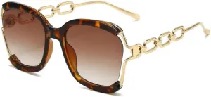 Metal Hollow-out Chain Leg Sunglasses Fashion Trend Street Catwalk Sunglasses