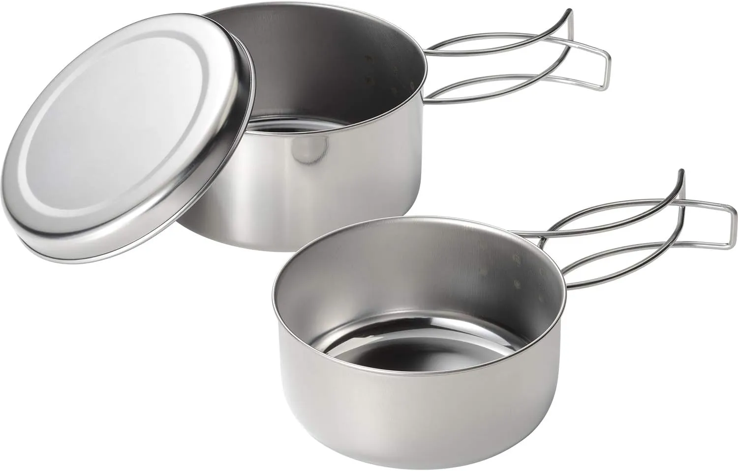 MH-1540 Cooker Set, Made in Japan, 3 Pieces, Stainless Steel, Camping, Cooking, Rice, Stackable, Compact Storage