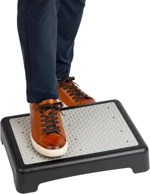 Mind Reader Platform Booster Step, Step Stool for Seniors, Indoor Outdoor, Riser, 17" L x 13" W x 3.5" H, Black and White
