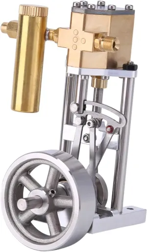 Mini Steam Engine Model, V1313 Vertical Single-Cylinder with Reversing Mechanism Steam-Powered Mechanical Model Experimental Kit for Tech Enthusiast (Kit Version)