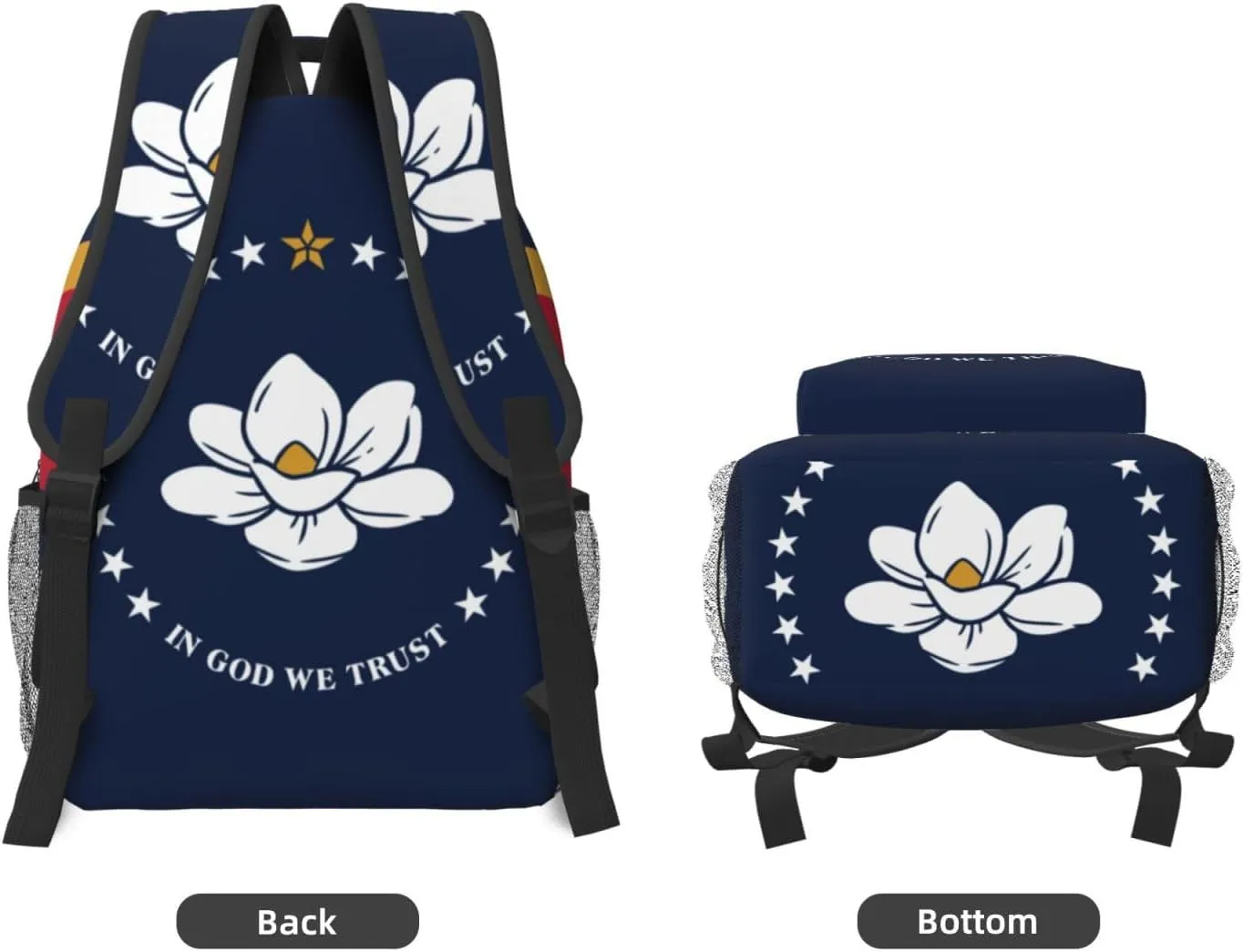 Mississippi State Flag Backpacks For Women Men,Travel Laptop Back Pack 16.5 Inch,Work Bag Personal Item Book Bags