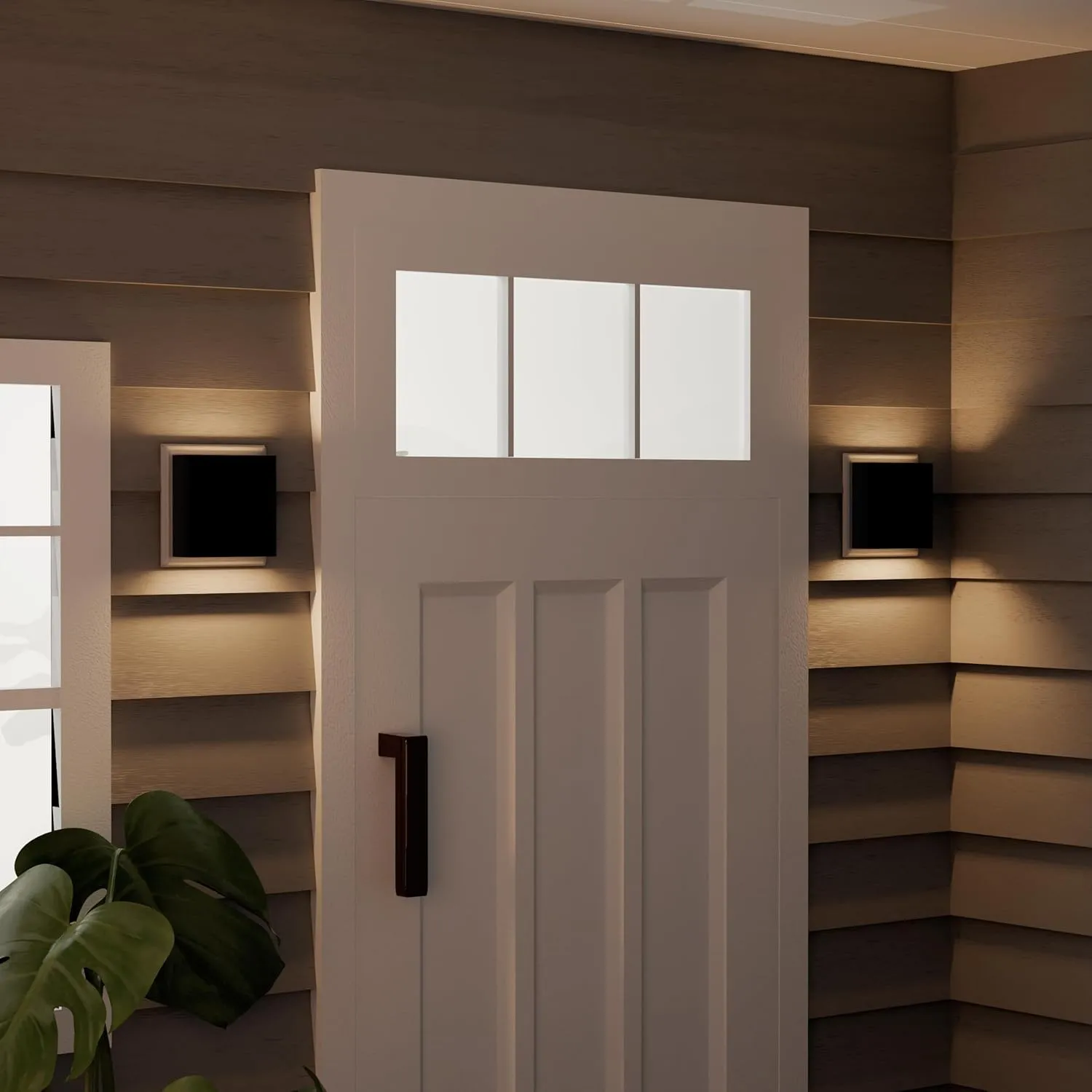 Modern LED Wall Sconce Outdoor Up Down Wall Lamp, Black Aluminum Waterproof Wall Lights Exterior Light Fixtures 450LM 3000K Hallway Wall Lighting for Porch Front Door Garden Yard Patio