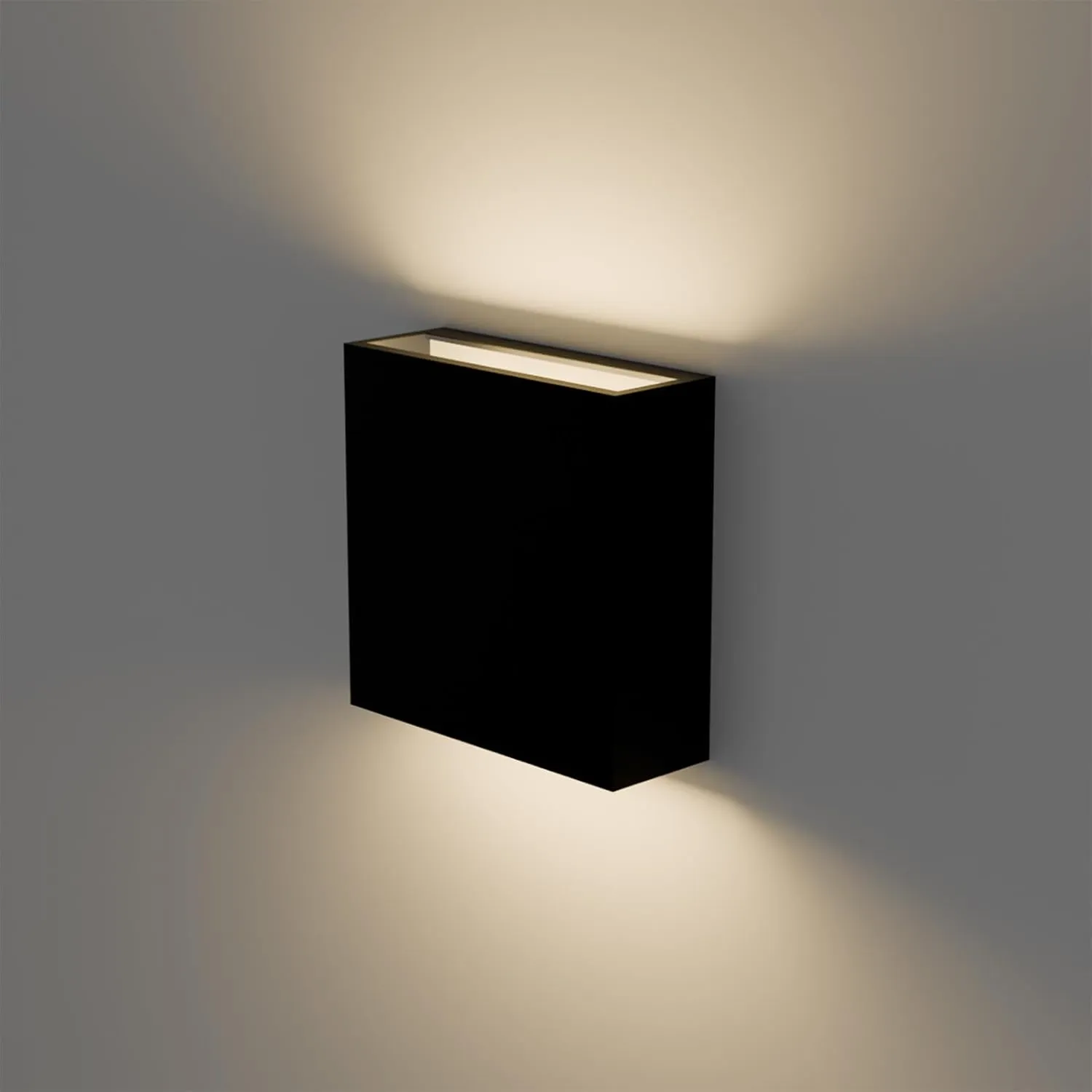 Modern LED Wall Sconce Outdoor Up Down Wall Lamp, Black Aluminum Waterproof Wall Lights Exterior Light Fixtures 450LM 3000K Hallway Wall Lighting for Porch Front Door Garden Yard Patio