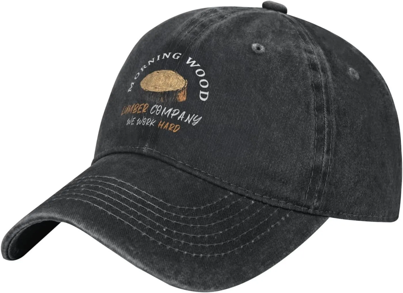 Morning Wood Lumber Company We Work Hard Classic Casquette Cap Lightweight Adjustable Comfortable Breathable Men Women Hat0 Black
