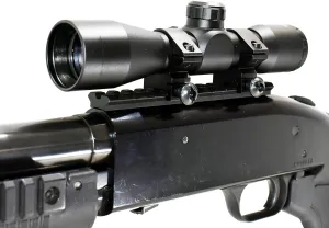 Mossberg 500 Mossberg 590 4x32 Scope and Rail Mount Kit Picatinny Weaver Mount Adapter Aluminum Black Tactical Optics Hunting Accessory mildot Reticle Target Range Gear Single Rail.
