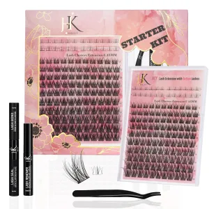 Mothers Day Gifts For Mom Wispy Lash Clusters Kit 8-18mm with 5-6mm Bottom Lashes Natural Eyelash Clusters C Curl Lash Extension Kit Waterproof 0.03mm Individual Fake Eyelashes Clusters Kit Mom Gifts.