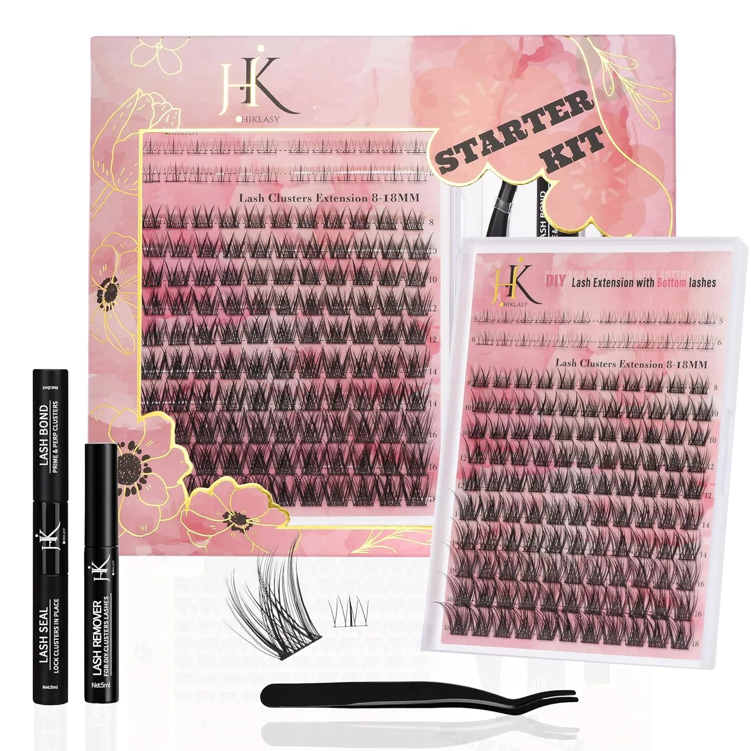 Mothers Day Gifts For Mom Wispy Lash Clusters Kit 8-18mm with 5-6mm Bottom Lashes Natural Eyelash Clusters C Curl Lash Extension Kit Waterproof 0.03mm Individual Fake Eyelashes Clusters Kit Mom Gifts.