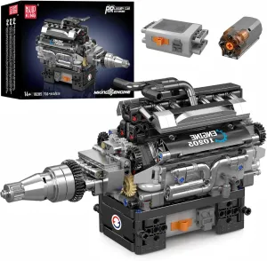 Mould King 10205 V12 Engine Building Blocks Sets, Build a Engine Model Kit That Runs, MOC Engine Model Building Kit for Kids, 733 PCS STEM Model Engine for Adults