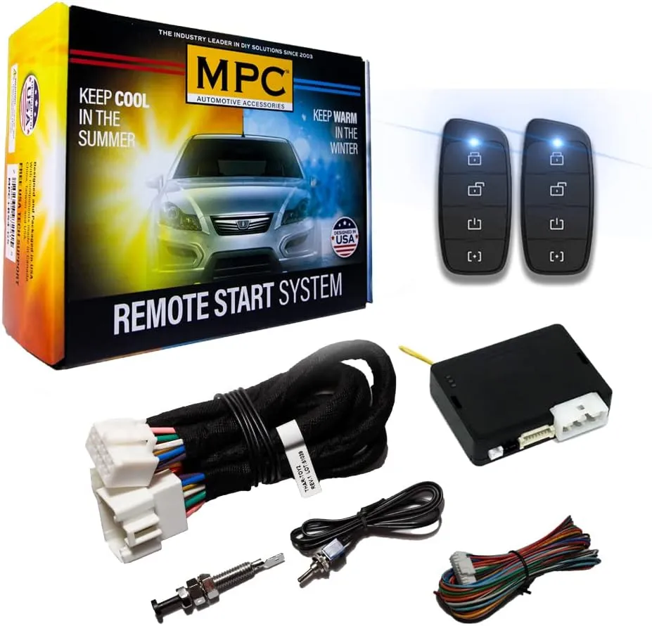 MPC Complete 2-Way Remote Start Kit Compatible with Toyota Highlander 2010-2013 G-Key - T-Harness - Firmware Preloaded - Includes (2) Extended Range 4-Button 2-Way Remotes - Up to 3,000 ft