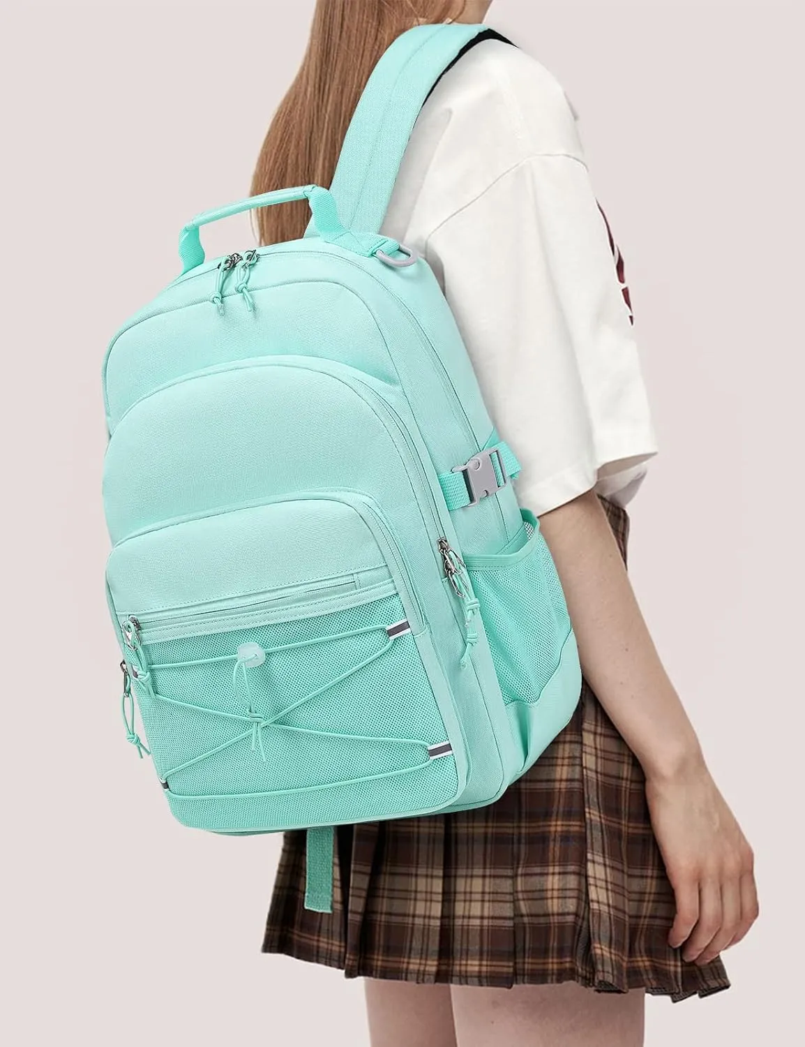 mygreen Girls boys Backpack Kindergarten Elementary Middle School Large Size Waterproof Back to School Travel Bag 24L Green