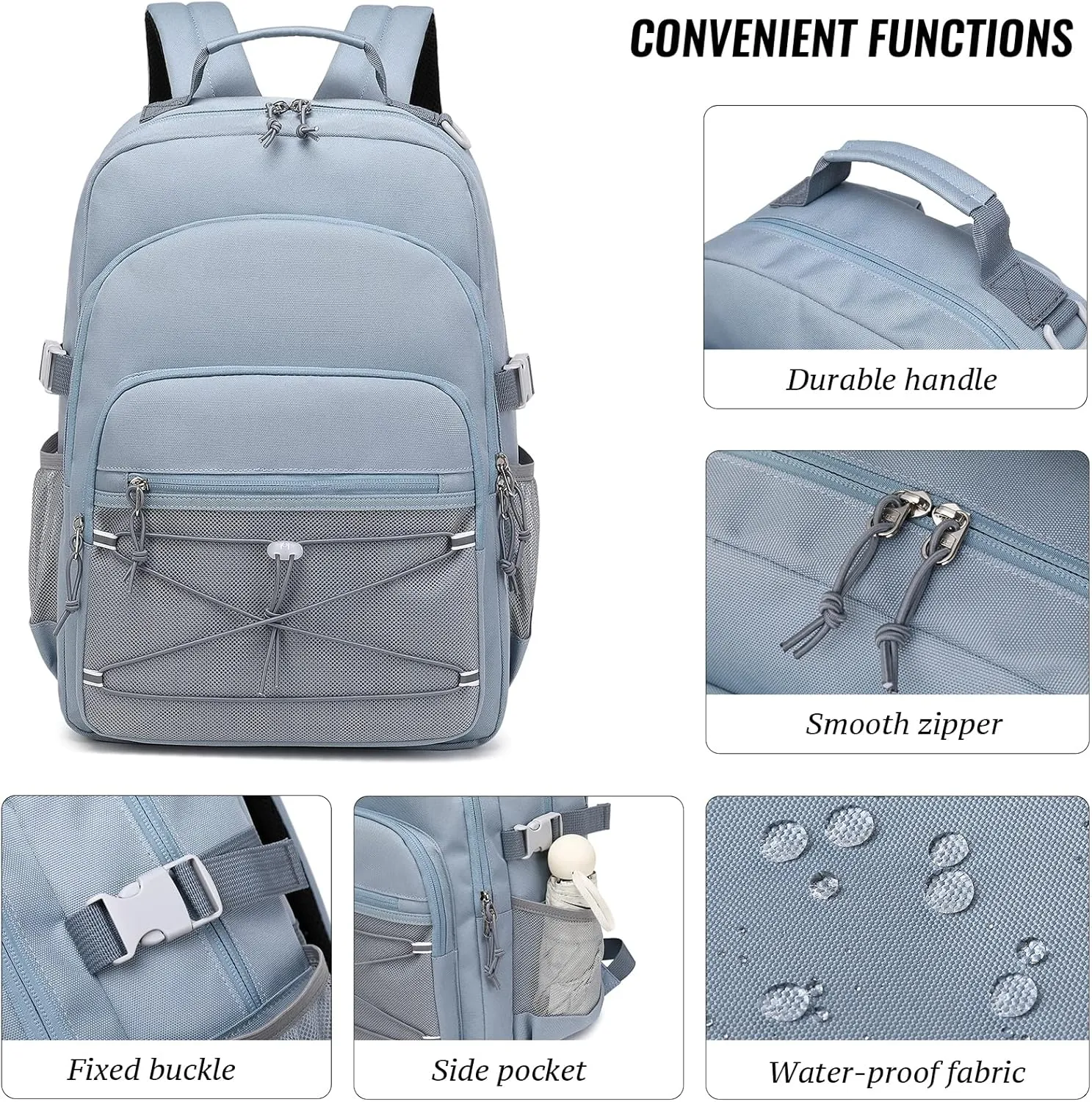 mygreen Girls boys Backpack Kindergarten Elementary Middle School Large Size Waterproof Back to School Travel Bag 24L Green